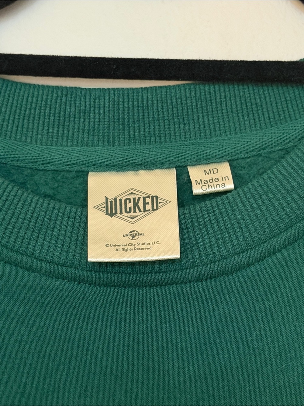 Wicked Emerald Crewneck Sweatshirt with Pink Crest - Picture 5 of 6